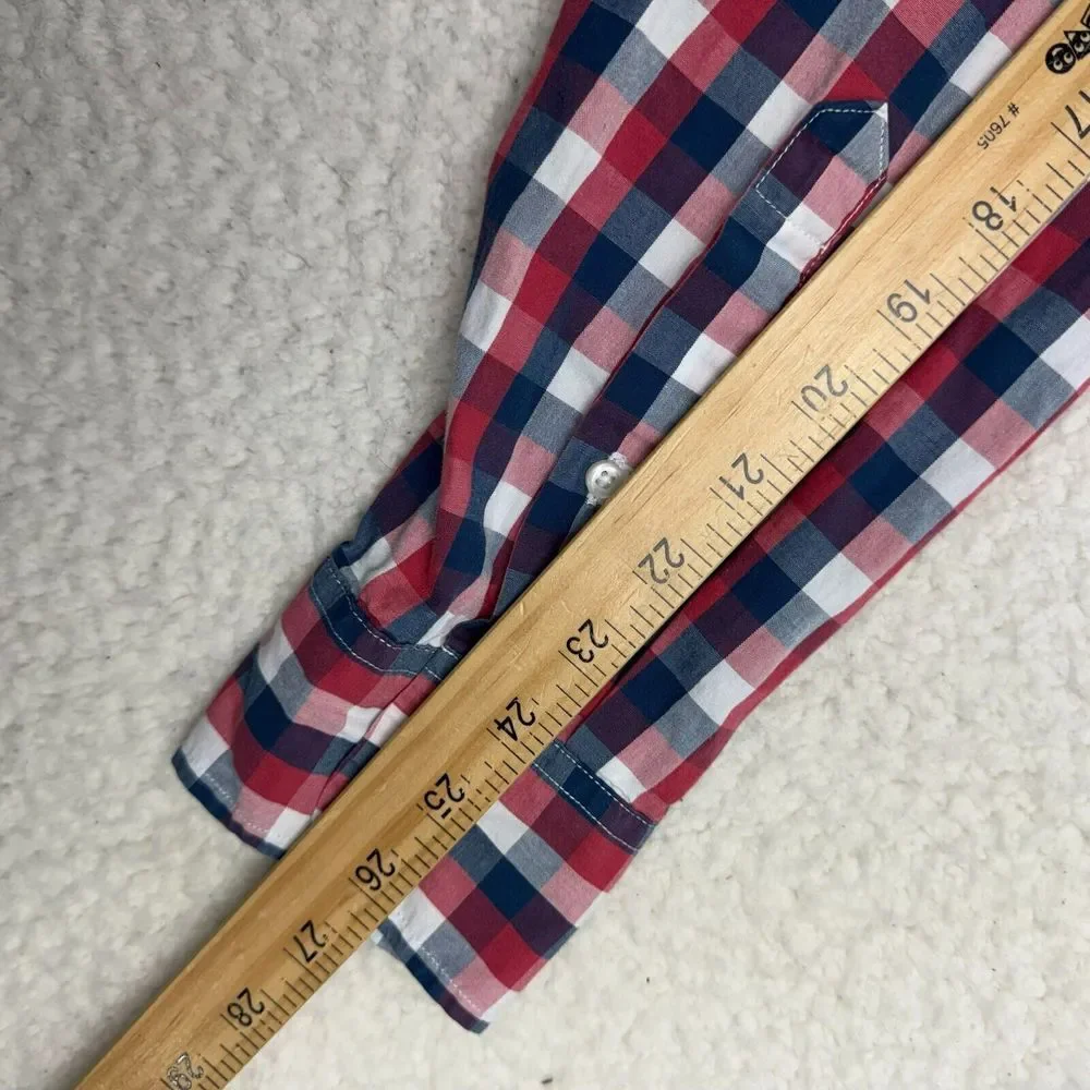 J. Crew Shirt Men's XL Slim Fit Red Plaid Long Sleeve Button Down Classic Preppy